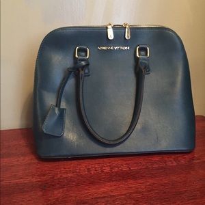 Adrienne Vittadini Smooth Dome Satchel Teal